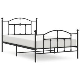Berkfield Home Metal Bed Frame with Headboard & Footboard Black 107x203 cm - thumbnail 3