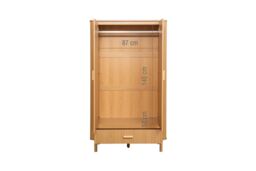 Birlea 2 Door 1 Drawer Oak Brown Wooden Fluted Wardrobe Axel - thumbnail 6