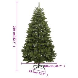 Berkfield Home Beautiful Artificial Hinged Christmas Tree with Stand Green 210 cm - thumbnail 8