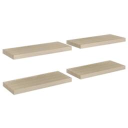 Berkfield Home Floating Wall Shelves 4 pcs Oak 60x23.5x3.8 cm MDF in Light Oak - thumbnail 1