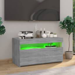Berkfield Home TV Cabinet with LED Lights Grey Sonoma 75x35x40 cm - Size: 75 x 35 x 40 cm - thumbnail 5