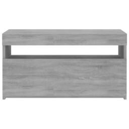 Berkfield Home TV Cabinet with LED Lights Grey Sonoma 75x35x40 cm - Size: 75 x 35 x 40 cm - thumbnail 7