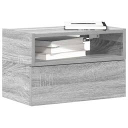 Berkfield Home Wall-mounted Bedside Cabinets 2 pcs Grey Sonoma 45x26x28.5 cm - thumbnail 2
