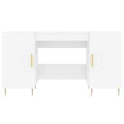 Berkfield Home Elegant Desk White 140x50x75 cm Engineered Wood - Size: 140 x 50 x 75 cm - thumbnail 6