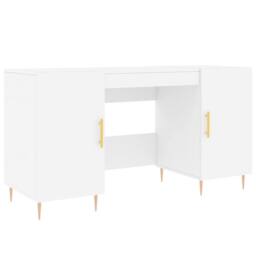 Berkfield Home Elegant Desk White 140x50x75 cm Engineered Wood - Size: 140 x 50 x 75 cm - thumbnail 3