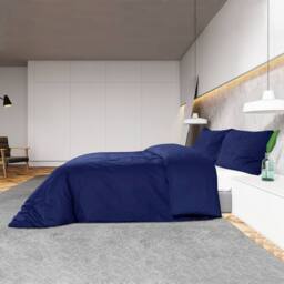 Berkfield Home Duvet Cover Set Navy Blue 140x200 cm Light-weight Microfiber - thumbnail 4