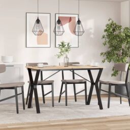 Berkfield Home Dining Table Legs Y-Frame 120x60x73 cm Steel in Black - Size: 120 x 60 x 73 cm - thumbnail 3
