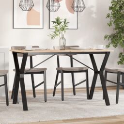 Berkfield Home Dining Table Legs Y-Frame 120x60x73 cm Steel in Black - Size: 120 x 60 x 73 cm - thumbnail 1