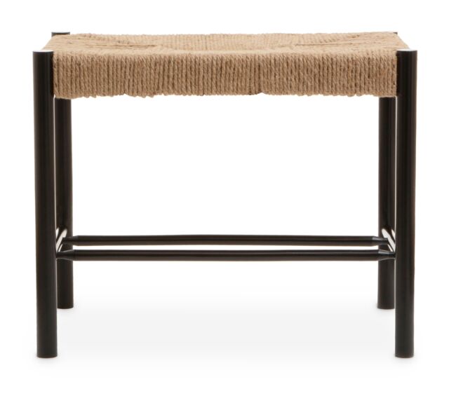 Orsina Bandar Natural Rope & Black Wood Small Bench - image 1