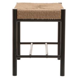 Orsina Bandar Natural Rope & Black Wood Small Bench - thumbnail 4