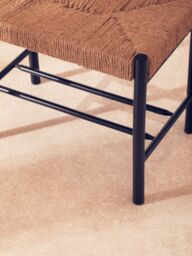 Orsina Bandar Natural Rope & Black Wood Small Bench - thumbnail 2