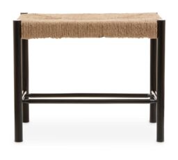 Orsina Bandar Natural Rope & Black Wood Small Bench - thumbnail 6
