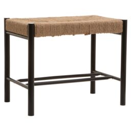 Orsina Bandar Natural Rope & Black Wood Small Bench - thumbnail 5
