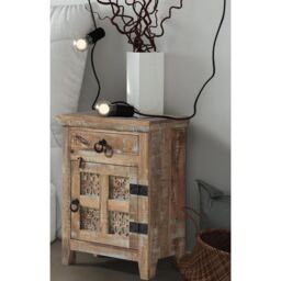 Jaipur Furniture Ltd Arrival Bedside Table Right (ARA-208-R) - Mango Wood - L33 x W51 x H71 cm - Distress Finish in Brown - thumbnail 2