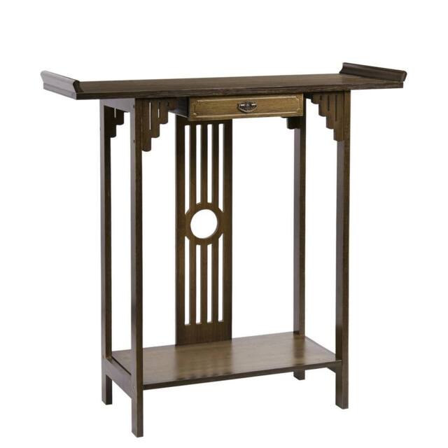 ERGOVEXA Console Table Hallway Entryway Side Table Accent Storage Shelf in Brown - image 1