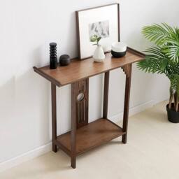 ERGOVEXA Console Table Hallway Entryway Side Table Accent Storage Shelf in Brown - thumbnail 3