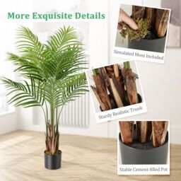 Gymax 128CM Tall Artificial Palm Paradise Plant 2 Pack Large Potted Tree in Green - thumbnail 3