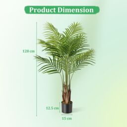 Gymax 128CM Tall Artificial Palm Paradise Plant 2 Pack Large Potted Tree in Green - thumbnail 2