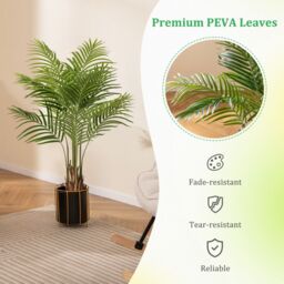 Gymax 128CM Tall Artificial Palm Paradise Plant 2 Pack Large Potted Tree in Green - thumbnail 7