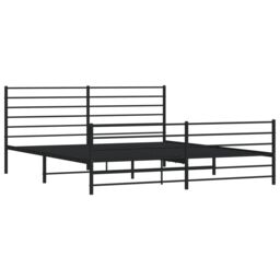 Berkfield Home Metal Bed Frame with Headboard & Footboard Black 193x203 cm - thumbnail 5