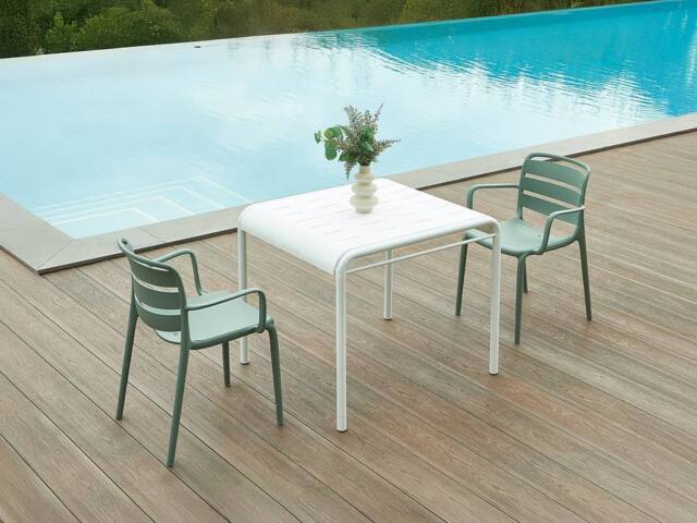Vente-unique Garden Table L.90 Cm In Polypropylene - White - MOAH By MYLIA - image 1