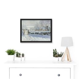 Artery8 Claude Monet Magpie Old Master Art A4 Artwork Framed Wall Art Print in Black - thumbnail 2