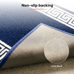 Smart Living Greekey Heavy Duty Machine Washable Hallway Kitchen Non Slip Door Mat in Blue - Size: 50 cm x 80 cm - thumbnail 7