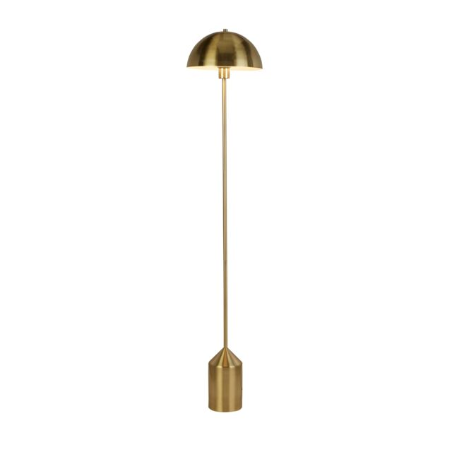 Lighting Collection Satin Brass Dome Floor Lamp in Gold - image 1
