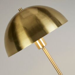 Lighting Collection Satin Brass Dome Floor Lamp in Gold - thumbnail 4