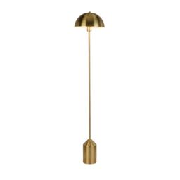Lighting Collection Satin Brass Dome Floor Lamp in Gold - thumbnail 1