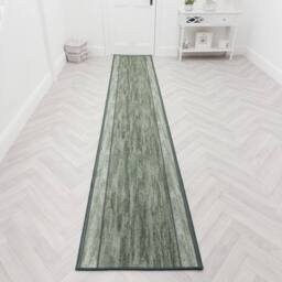 runrug Hallway Runner Rug - Non-Slip, Hardwearing, 5.4mm - 'Rama' in Green - Size: 100 cm x 360 cm - thumbnail 5