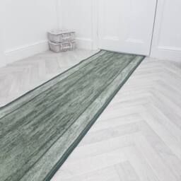 runrug Hallway Runner Rug - Non-Slip, Hardwearing, 5.4mm - 'Rama' in Green - Size: 100 cm x 360 cm - thumbnail 4