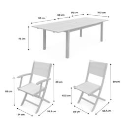 sweeek 8-seater Extendable Wooden Garden Table Set With 8 Chairs in Light Brown - thumbnail 5