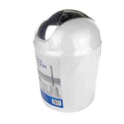 Voltico 4PC Bathroom Accessories Set Waste Bin Soap Dispenser White/Grey in White - thumbnail 3