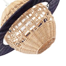 Happy Homewares Saturn Planet Childrens Pendant Light Shade in Brown & Black Rattan - thumbnail 4