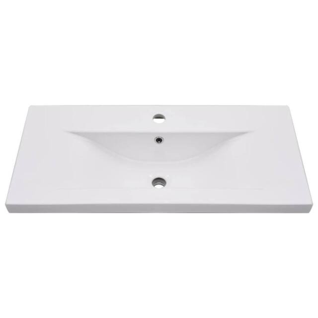 Berkfield Home Elegant Built-in Basin 81x39.5x18.5 cm Ceramic White - image 1