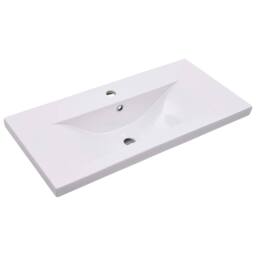 Berkfield Home Elegant Built-in Basin 81x39.5x18.5 cm Ceramic White - thumbnail 3