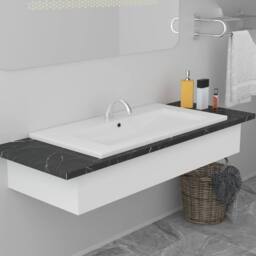 Berkfield Home Elegant Built-in Basin 81x39.5x18.5 cm Ceramic White - thumbnail 2