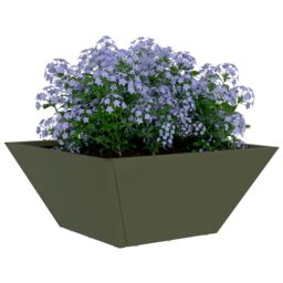 Berkfield Home Garden Bowl Planter Olive Green 35x35x15 cm Steel - Size: 35 x 35 x 15 cm - thumbnail 3