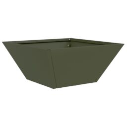 Berkfield Home Garden Bowl Planter Olive Green 35x35x15 cm Steel - Size: 35 x 35 x 15 cm - thumbnail 2