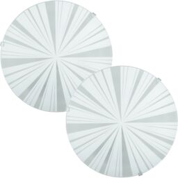 Loops 2 PACK Wall Flush Ceiling Light White Shade Beams Design Satin Glass E27 1x60W