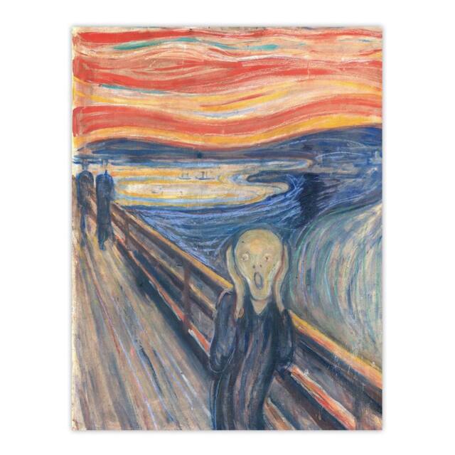 "Artery8 The Scream Iconic Painting Munch Vintage Wall Art Print Poster - Size: W24"" x H32""" - image 1