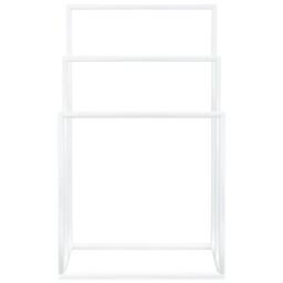 Berkfield Home Freestanding Towel Rack White 48x24x79 cm Iron - Size: 48 x 24 x 79 cm - thumbnail 3
