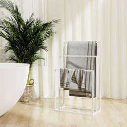 Berkfield Home Freestanding Towel Rack White 48x24x79 cm Iron - Size: 48 x 24 x 79 cm