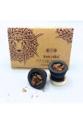 KDMD Banjara Resin Cups - Mayan Myrrh Ethno Tribal Smudge Cups (6) in Black - thumbnail 2