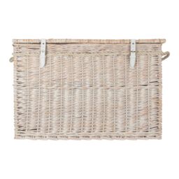 Red Hamper Wicker Large White Wash Finish Storage Basket in Off-White - thumbnail 3