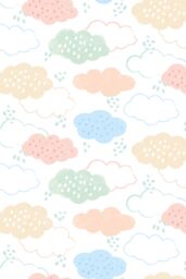 Hoopla Walls Fluffy Clouds 10m Matt Wallpaper in Pink - thumbnail 2