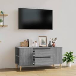 Berkfield Home TV Cabinet Grey Sonoma 102x44.5x50 cm Engineered Wood - thumbnail 2