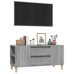 Berkfield Home TV Cabinet Grey Sonoma 102x44.5x50 cm Engineered Wood - thumbnail 4