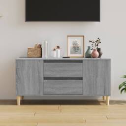 Berkfield Home TV Cabinet Grey Sonoma 102x44.5x50 cm Engineered Wood - thumbnail 1